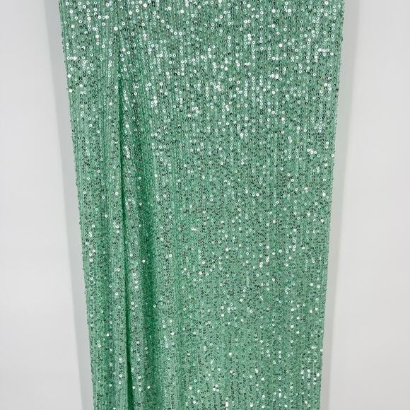 Fait Par Foutch | Elizabeth Dress in Malachite Turquoise Sequin Strapless Maxi S - Picture 14 of 16
